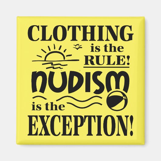 Nudism 5.1 Cm Square Magnet (Voorkant)