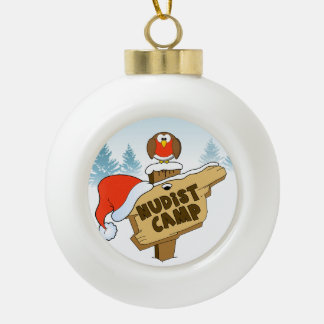 Nudist Camp Keramische Bal Ornament