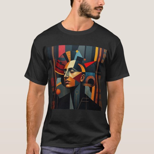 NUES Cubist Tartan Abstract 2 T-shirt (Voorkant)