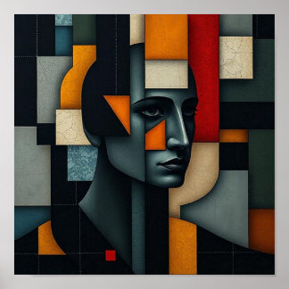 NUES Cubistische Abstracte 3 Poster