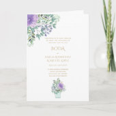 Nuestra Boda 4page FLORAL Spain Wedding INVITES Kaart (Voorkant)