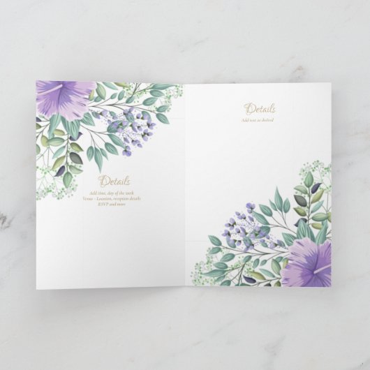 Nuestra Boda 4page FLORAL Spain Wedding INVITES Kaart (Binnen)