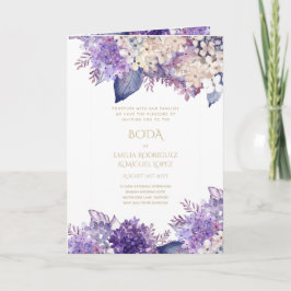 Nuestra Boda 4page FLORAL Spain Wedding INVITES Kaart