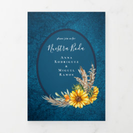 Nuestra Boda 6 pagina Drieluik Uitnodiging