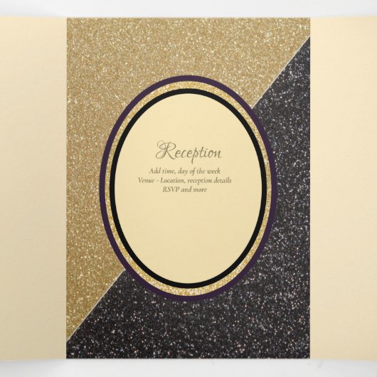 Nuestra Boda 6 pagina Drieluik Uitnodiging (Binnenkant midden)