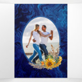 Nuestra Boda 6 pagina Zonnebloemen Weddenschap Drieluik Uitnodiging (Binnenkant midden)