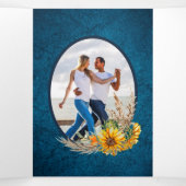 Nuestra Boda 6 pagina Zonnebloemen Weddenschap Drieluik Uitnodiging (Binnenkant midden)