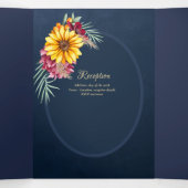 Nuestra Boda 6 pagina Zonnebloemen Weddenschap Drieluik Uitnodiging (Binnenkant midden)