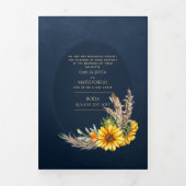 Nuestra Boda 6 pagina Zonnebloemen Weddenschap Drieluik Uitnodiging (Cover)