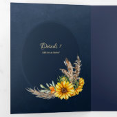 Nuestra Boda 6 pagina Zonnebloemen Weddenschap Drieluik Uitnodiging (Binnenzijde eerst)