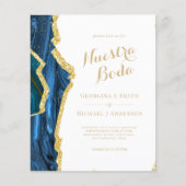 Nuestra Boda AGATE Gold Spanish Wedding INVITE (Voorkant)