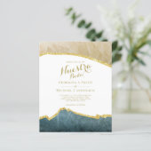 Nuestra Boda AGATE Gold Spanish Wedding INVITE (Staand voorkant)