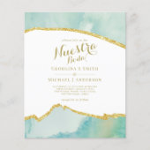 Nuestra Boda AGATE Gold Spanish Wedding INVITE (Voorkant)