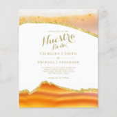 Nuestra Boda AGATE Gold Spanish Wedding INVITE (Voorkant)