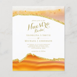Nuestra Boda AGATE Gold Spanish Wedding INVITE