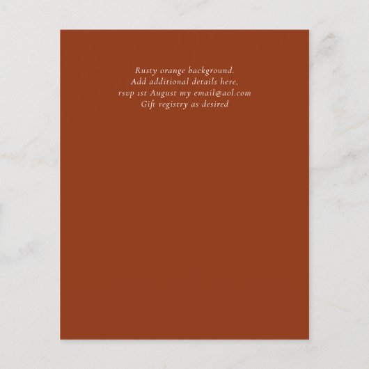 Nuestra Boda AGATE Gold Spanish Wedding INVITE (Achterkant)