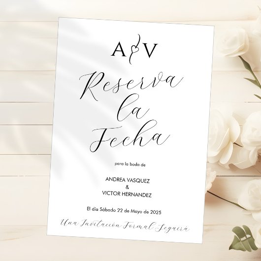 Nuestra Boda Bewaar de datum Reserva Fecha Spaans Save The Date
