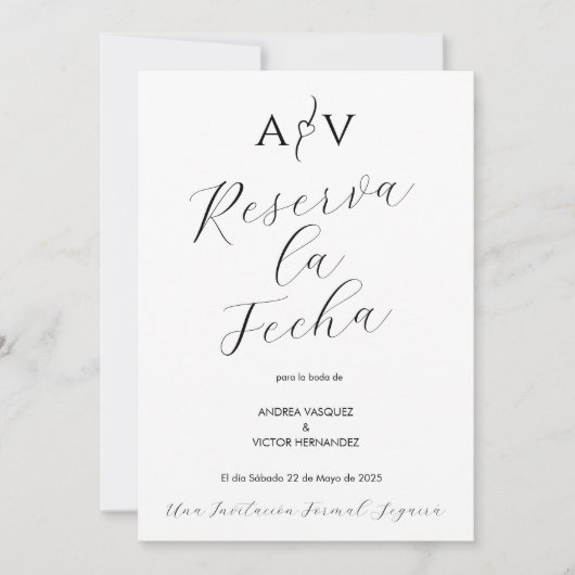 Nuestra Boda Bewaar de datum Reserva Fecha Spaans Save The Date (Voorkant)