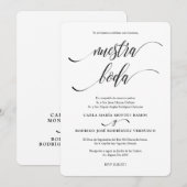 NUESTRA BODA Bewerkbare Spaanse huwelijksuitnodigi Kaart (Voorkant / Achterkant)