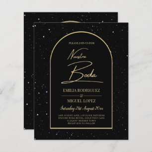 NUESTRA BODA BLACK GOLD STERRENNACHT INVITE