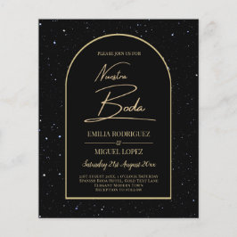 NUESTRA BODA BLACK GOLD STERRENNACHT INVITE FLYER