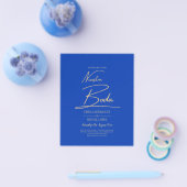 NUESTRA BODA Blue Monochrome Wedding NVITE Flyer (Enkel)