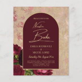 Nuestra Boda Bourgondië Bloemenrode rozen Vintage (Voorkant)