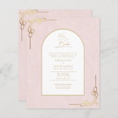 Nuestra Boda Budget Gold Accent Bilingual Invite (Voorkant / Achterkant)