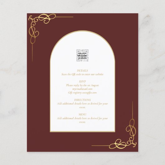 Nuestra Boda Budget Gold Accent Bilingual Invite Flyer (Achterkant)