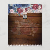 Nuestra Boda Burgundy Blue Floral Lace INVITE (Achterkant)
