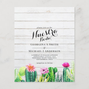 Nuestra Boda CACTI Fiesta Spain Wedding INVITE Flyer