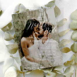 Nuestra Boda Caligrafía Moderna Elegante bruiloft Acryl Uitnodigingen