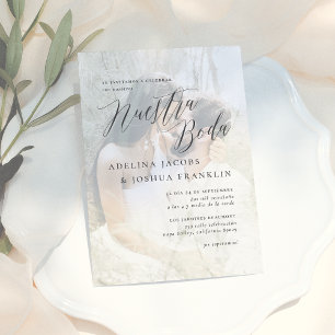 Nuestra Boda Caligrafía Moderna Invitación de Boda Kaart