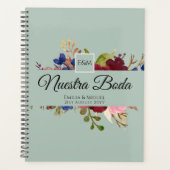 NUESTRA BODA de Flores Burdeos BURGUNDY Planner (Voorkant)