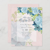 NUESTRA BODA Dusty Blue Floral BUDGET (Voorkant / Achterkant)