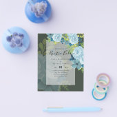 NUESTRA BODA Dusty Blue Floral BUDGET Flyer (Enkel)
