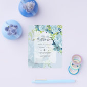 NUESTRA BODA Dusty Blue Floral BUDGET Flyer (Enkel)