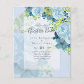 NUESTRA BODA Dusty Blue Floral BUDGET Flyer (Voorkant)