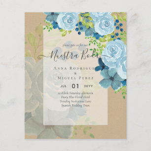 NUESTRA BODA Dusty Blue Floral BUDGET Flyer
