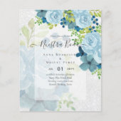 NUESTRA BODA Dusty Blue Floral BUDGET Flyer (Voorkant)