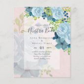 NUESTRA BODA Dusty Blue Floral BUDGET Flyer (Voorkant)