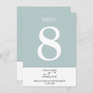 NUESTRA BODA Editable Spain Table Number Kaart