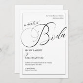Nuestra Boda_Elegante Spaanse bruiloft Kaart (Voorkant / Achterkant)