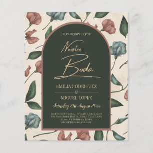 Nuestra Boda Emerald Green Terracotta Herfst Invit Flyer