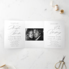 Nuestra Boda Engels Spaans tweetalig huwelijk Drieluik Uitnodiging