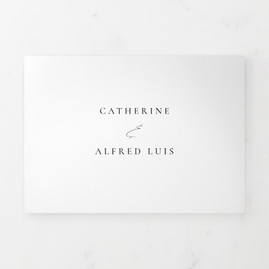 Nuestra Boda Engels Spaans tweetalige bruiloft Drieluik Uitnodiging (Cover)