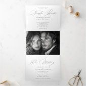 Nuestra Boda Engels Spaans tweetalige bruiloft Drieluik Uitnodiging (Binnen)