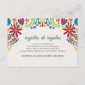 Nuestra Boda Flowers Botanical Spanish Wedding Informatiekaartje (Voorkant)