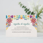Nuestra Boda Flowers Botanical Spanish Wedding Informatiekaartje (Staand voorkant)