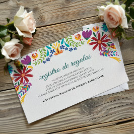 Nuestra Boda Flowers Botanical Spanish Wedding Informatiekaartje